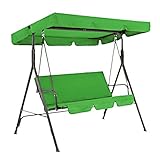 LOVECENTRAL Abdeckung für Hollywoodschaukel, Abdeckungen für Garten, Außenbereich, wasserdicht, Sonnenschirm mit 3 Sitzen (grün, 190 x 132 x 15 cm)