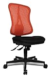 Topstar Head Point SY ergonomischer Bürostuhl, Schreibtischstuhl, Muldensitz (höhenverstellbar), Stoffbezug rot / schw