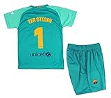 T-Shirt und Hose Set torwarttrikots von Real Madrid 2018-2019 - Offizielle Replik Lizenziert - Rücker 1 TER STEGEN - Kinder Größe 12 J