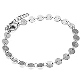 BONNYBIRD® Coin Armband mit Plättchen Silber - Damen Armband Coin Silber, Boho Armband D