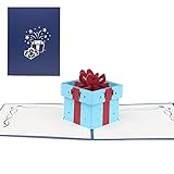 Pop Up Karte, 3D Faltbare Geschenkbox Karten, Geburtstagskarte, Exquisit Kreative Grußkarte, Kostbar Gefaltete Geschenk Karten mit Umschlag 12.5*15.5 cm (Dunkel Blaue Abdeckung)