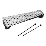 Rantoloys 15-Note Xylophone Glockenspiel Holzsockel Aluminiumbarren mit Mallets Percussion Musikinstrument Geschenk mit Trag