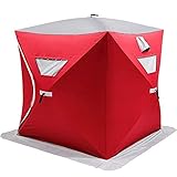 VEVOR Outdoor Camping Zelt 228 x 228 x 203 cm Ice Fish Shelter 7,5 x 7,5 x 6 Fuß, Ice Fish Shelter 300D Oxford-Gewebe, Eisfischen Zelt PVC geeignet für Nachtfischen, Winterfischen, Camping, W