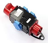 CEE Baustromverteiler Starkstrom Schuko Adapter Verteiler 3 x 230V 1 x 400 V 5-polig 16A IP44 Outdoor, Baustellen, Caravan, Wohnmobil, Wohnwagen, Festzelte solartronics SP-1605