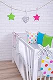 Amilian® Baby Bettwäsche Design18 Nestchen Bettset 100x135 für Babybett Decke Kissen Bettumrandung