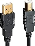 deleyCON 15m Aktives USB Druckerkabel Scannerkabel Datenkabel USB 2.0 A-Stecker zu B-Stecker für Drucker Scanner Fax Multifunktionsdrucker Printer - Schw