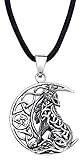 ECHT etNox Heulender Wolf Frauen Halskette silberfarben 925er Sterling Silber Fashion & Style, G