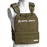 Capital Sports Battlevest 2.0 Gewichtsweste - hoher Tragekomfort und optimale Gewichtsverteilung durch dicke Polsterung an Schultern, inkl. 2 Gewichtsplatten: 2x 8.75 lbs, olivgrü