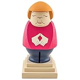 Seiffener Volkskunst | Räuchermännchen | Räucherfrau Bundeskanzlerin Angela Merkel 14 cm | mit rosafarbenen B