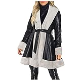 AFFGEQA Steppjacke Damen Bedrucktes Kapuzen Jackenoberteil mit Reißverschluss üBergangsjacke Lang Mantel Outdoorjacke Warm Winterjack