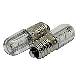 2X Schraubsockel E10 LED - Ersatz Beleuchtung warmweiß Sparlampe - 6V