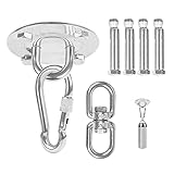 WMLBK Deckenhaken Hangesessel 360°Schaukelhaken Drehbares Edelstahl Halterung Deckenhalterung bis 500KG für Hängesessel, Hängematte, Boxsack, Nestschaukel, Sling T