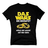 Das Wars Herren T-Shirt - Er heiratet - Junggesellenabschied - von Shirt Department, schwarz-gelb, M