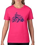 Comedy Shirts - Quad ATV - Damen T-Shirt - Sorbet/Lila Gr. XL