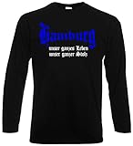 World-of-Shirt Herren Longsleeve T-Shirt Hamburg unser Leben unser Stolz|M