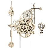 UGEARS Aero Uhr 3D Puzzle - Pendeluhr Aero Clock - Modellbau 3D Holzpuzzle Holzbausatz - Modellbausatz für Erwachsene aus Holz - Mechanisches Modell - Wanduhr mit Pendel - Mechanische B