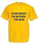 T-Shirt - Ich Hasse Menschen (Gelb, S)