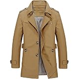 Frühling Herbst Männer Business Lange Jacke Lässige Windjacke Jacke Männer Trenchcoat Männer Mantel 1026 (Color : WISH2021 dark khaki, Size : XXXX-large)