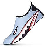 BeachBeing Wasserschuhe für Damen & Herren, Aquaschuhe, Strandschuhe, Schwimmschuhe, Surfschuhe, Badeschuhe, Barfußschuhe, Schnell Trocknend, Shark XXXXL 46-47