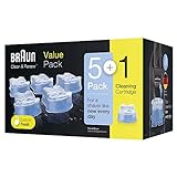 Braun Clean & Renew Reinigungskartuschen für elektrische Rasierer Herren, 5+1er-Pack, Reinigungsflüssigkeit für Elektrorasierer Reinigung