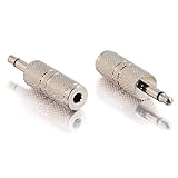 C2G 3,5-mm-Stereo-Buchse auf 3,5-mm-Mono-Stecker-Adapter, Edelstahl Mono-Stecker auf 3,5-mm-Stereo-Buchse, 80458