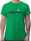 Karneval & Fasching Kostüm Outfit - Froschkönig - S - Grün - Frosch Motiv - L190 - Tshirt Herren und Männer T-S