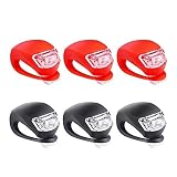 6PCS LED Silikon Fahrradlicht Set, LED Fahrradbeleuchtung Set, Tragbar Fahrrad Vorne Rücklichter Set Push Cycle Clip Licht, wasserdichte Sicherheitslicht Klemmlichter Warnleuchte, 3 Modi Blink