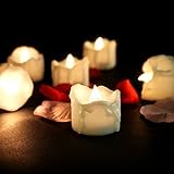 LEDTeelichter, 12 Stick Elektrische Teelichter Flackernd, Flammenlose Kerzen, Christbaumkerzen-Batteriebetriebene Teelichter Elektrisch für Weihnachten, Weihnachtsbaum, Ostern, Hochzeit (Warmweiß)