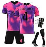 Nealpar Nummer 4 Trikot mit Hose 2021 Personalisierte Kinder Jungen Fußball T-Shirt Geschenk,C,XS