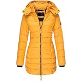 Damen Winter Parka Lang Warm Steppmantel Daunenjacke mit Kapuze Einfarbig Warme Wintermantel Trenchcoat Outdoorjacke mit Kapuze Winterparka Outdoor Leichte Daunenjacke Softshelljacke mit T