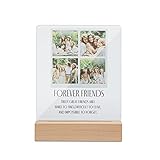 Personalisierte Fotos Plaque Acryltafel Graviert 4 Bilder und Text Transparenter Kunststoffrahmen Desktop Dekor Geschenk für Frauen Familie Beste Freunde Mutter Freundin H