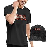 Kalinanai T-Shirts, T-Stücke, Yu-GI-Oh Men's Classic T-Shirt mit Washed Denim Baseball Hat Schw