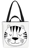 VOID Tiger Cartoon Comic Tasche 33x33x14cm,15l Einkaufs-Beutel Shopper Einkaufs-Tasche Bag