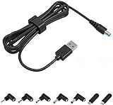 NEUE DAWN Universal Hohlstecker USB Kabel auf DC Stecker Adapterkabel 5,5 x2,1 mm zu 7 Stecker: 2,5 x0,7 mm/3,0 x1,0mm 3,5 * 1,35mm/4,0 x1,7 mm/5,5 x2,5 mm/Mini-USB/Micro USB Multi Konverter Steck