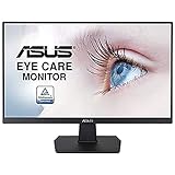 Asus VA24EHE 60,45cm (23,8 Zoll) EyeCare Monitor (Full HD, IPS, rahmenlos, 75Hz, Adaptive-Sync, Blaulichtfilter, kompatibel mit VESA Wandhalterungen) schw