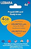 Prepaid-SIM + unbegrenzte Anrufe und SMS, Frankreich + unbegrenzte Anrufe, 43 Zielorte + 4 GB