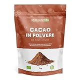 Kakao Pulver Bio 1 Kg. Organic Cacao Powder. Natürlich, Rein aus de Roh Kakaobohnen. Produziert in Peru aus der Theobroma Cocoa Pflanze. Magnesium- und Phosphor-Quelle. NaturaleB