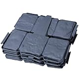 Tbkoly 12 graue Gartenzauneinfassungen, Pflasterstein-Effekt, Kunststoff, Rasenkante, Pflanzenbegrenzung, Dekoration, Beetumrandung