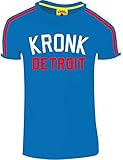 Kronk Iconic Detroit T-Shirt mit 2 Farben und passenden Schulterstreifen., königsblau, M