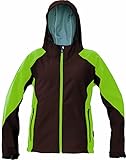 DINOZAVR Yowie Damen Outdoor Sport Softshell Jacke mit Kapuze Funktionsjacke Arbeitsjacke - Braun/Grün 2XL