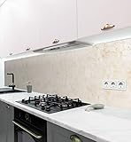 MyMaxxi | selbstklebende Küchenrückwand Folie ohne bohren | Aufkleber Motiv Marmor beige 02 | 60cm hoch | adhesive kitchen wall design | Wandtattoo Wandbild Küche | Wand-Deko | Wandgestaltung