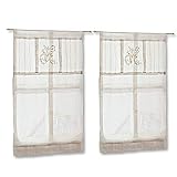 Loberon Gardine 2er Set Mayenne, Leinen, H/B ca. 70/45 cm, C