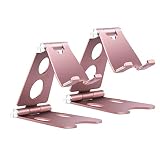 Vetoo Handy-Ständer, 2 Stück, Pink, Aluminium, faltbar, 270° Handy-Dock-Halterung, kompatibel mit Handy 11 Pro Xs Max XR X 8 7 6S Plus, Nintendo Switch, Huawei, Samsung S10 S9 S8 S7, Tablet 4-10 Z