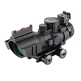 ESSLNB Zielfernrohr 4x32mm Airsoft Red Dot Visier Leuchtpunktvisier mit Fiberoptic und 20mm/22mm Montage für Luftgewehr Jagd Softair und Armb