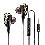 Double Moving Earphone3 Pairxpacifier Ohrkappe Dynamische Treiber Hd Super Subwoofer HiFi Headset Kabelgebundener Heavy Bass Rauschunterdrückung Sportkopfhörer Gaming-Ohrhörer - Schw