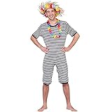 Krause & Sohn Unisex Kostüm Retro Badeanzug schwarz-weiß historisch Beachparty Fasching (L)