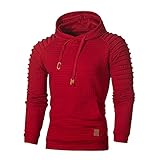 NHNKB Sweatshirt Herren Hoodie Pullover mit Kapuze, Männer Plaided Kängurutasche Kapuzepullover H