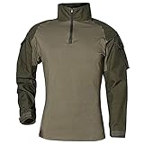 ZYSK Herren Tactical Shirt Langarm Sportlich Sweatshirt Slim Fit Hemd Baumwollhemd Outdoor Military T-Shirt Atmungsaktiv Trainingsshirt Winter 1/4 Zip Military Armee Hemd Airsoft Shirt mit T