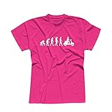 T-Shirt Evolution Mofa Roller Vespa Scooter Motorroller 13 Farben Herren XS-5XL Moped Lambretta Mokick-Roller Cityflitzer Tuning Custom, Größe:XL, Farbe:pink - Logo W