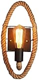 Wandlampe Wandfluter Hanfseil altmodische Innenlampen und Laternen Bauernhaus Wandtyp Industrial Embedded Loft Corridor Restaurant B